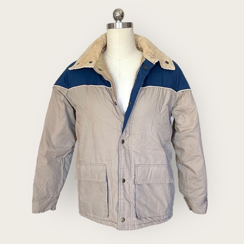 Vintage Tan And Blue Vintage Coat